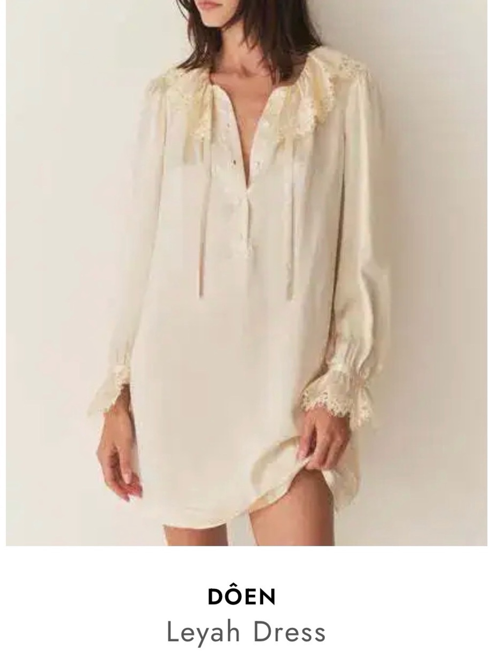 Doen Leyah Lace-Trim Dress in Candlelight